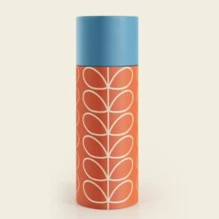 Stainless Steel Water Bottle - Orange Linear Stem -Orla Kiely Sales Store 147317 OK stainless steel water bottle linear steam 3 tube