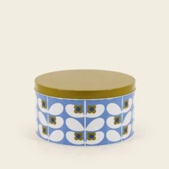 Nesting Cake Tins - Set Of 3 Sunflower/Sky -Orla Kiely Sales Store 148482 OK nesting cake tins set of 3 sunflower sky 3 side view