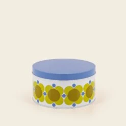 Nesting Cake Tins - Set Of 3 Sunflower/Sky -Orla Kiely Sales Store 148482 OK nesting cake tins set of 3 sunflower sky 4 side view