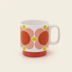 Stackable Large Mug Set Of 6 - Atomic Flower -Orla Kiely Sales Store 149205okset4stackingmugsatomicflower3sideview