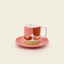 Espresso & Saucer Set - Block Flower -Orla Kiely Sales Store 149281 OK set 2 stacking espresso mugs block flower 2