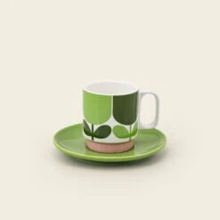 Espresso & Saucer Set - Block Flower -Orla Kiely Sales Store 149281 OK set 2 stacking espresso mugs block flower 3