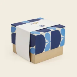 Ceramic Storage Jar - Block Flower Navy -Orla Kiely Sales Store 149540ok750mlstoragejarblockflowernavy4box