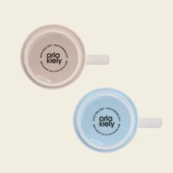 Large Mug Set Of 2 - Block Flower Navy/Bark -Orla Kiely Sales Store 149823 OK set 2 mugs block flower navy bark 4 bottom view