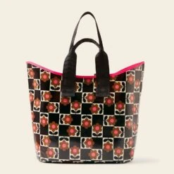 Carryall Large Tote - Flower Pot Chestnut -Orla Kiely Sales Store 24SEFLP204 2130CarryallLargeTote FlowerPotChestnut4