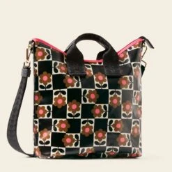 Carry Grab Bucket Bag - Flower Pot Chestnut -Orla Kiely Sales Store 24SEFLP832 2130CarryGrabBucketBag FlowerPotChestnut1