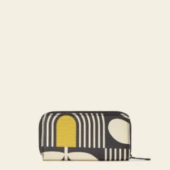 Forget Me Not Wallet - Giant Striped Tulip Noir -Orla Kiely Sales Store 24SEGST122 0140 ForgetMeNotWallet GiantStripedTulipNoir3