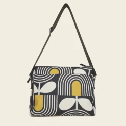 Fielder Crossbody - Giant Striped Tulip Noir -Orla Kiely Sales Store 24SEGST937 0140 Fielder Crossbody Giant Striped Tulip Noir3