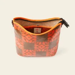 Cross Carry Crossbody - Lattice Flower Tile Conker -Orla Kiely Sales Store 24SELFT744 2340CrossCarryCrossbody LatticeFlowerTileConker4