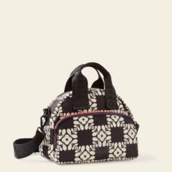 Radial Handbag - Lattice Flower Tile Onyx -Orla Kiely Sales Store 24SELFT763 0012 RadialHandbag LatticeFlowerTileOnyx2