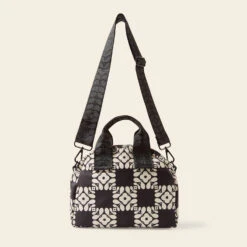 Radial Handbag - Lattice Flower Tile Onyx -Orla Kiely Sales Store 24SELFT763 0012 RadialHandbag LatticeFlowerTileOnyx3