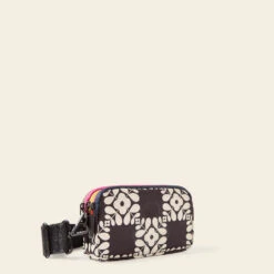 Tripod Crossbody - Lattice Flower Tile Onyx -Orla Kiely Sales Store 24SELFT783 0012 TripodCrossbody LatticeFlowerTileOnyx2