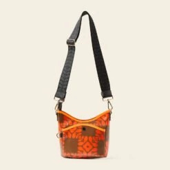 Carrymin Crossbody - Lattice Flower Tile Conker -Orla Kiely Sales Store 24SELFT830 2340CarryminCrossbody LatticeFlowerTileConker3