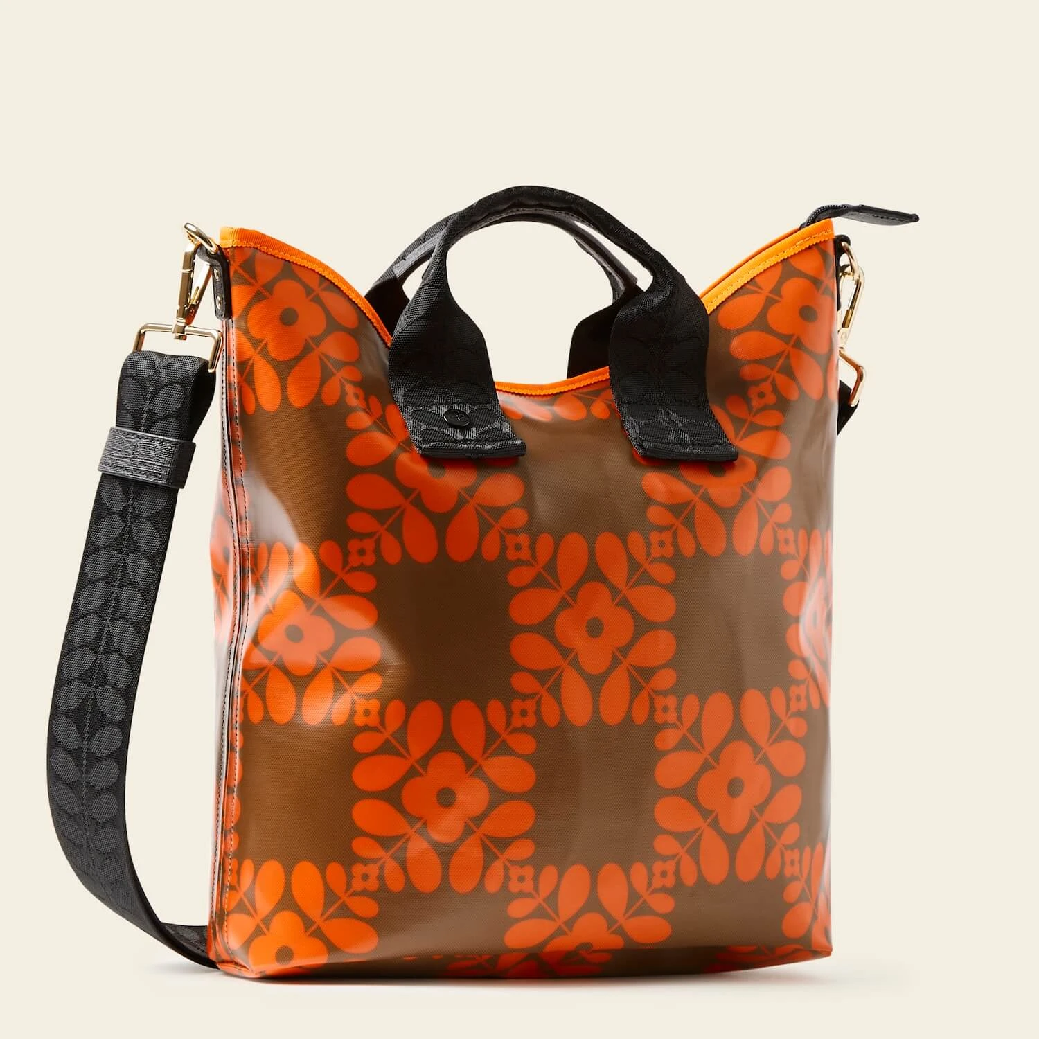 Carry Grab Bucket Bag - Lattice Flower Tile Conker 3 Carry Grab Bucket Bag - Lattice Flower Tile Conker - Image 3