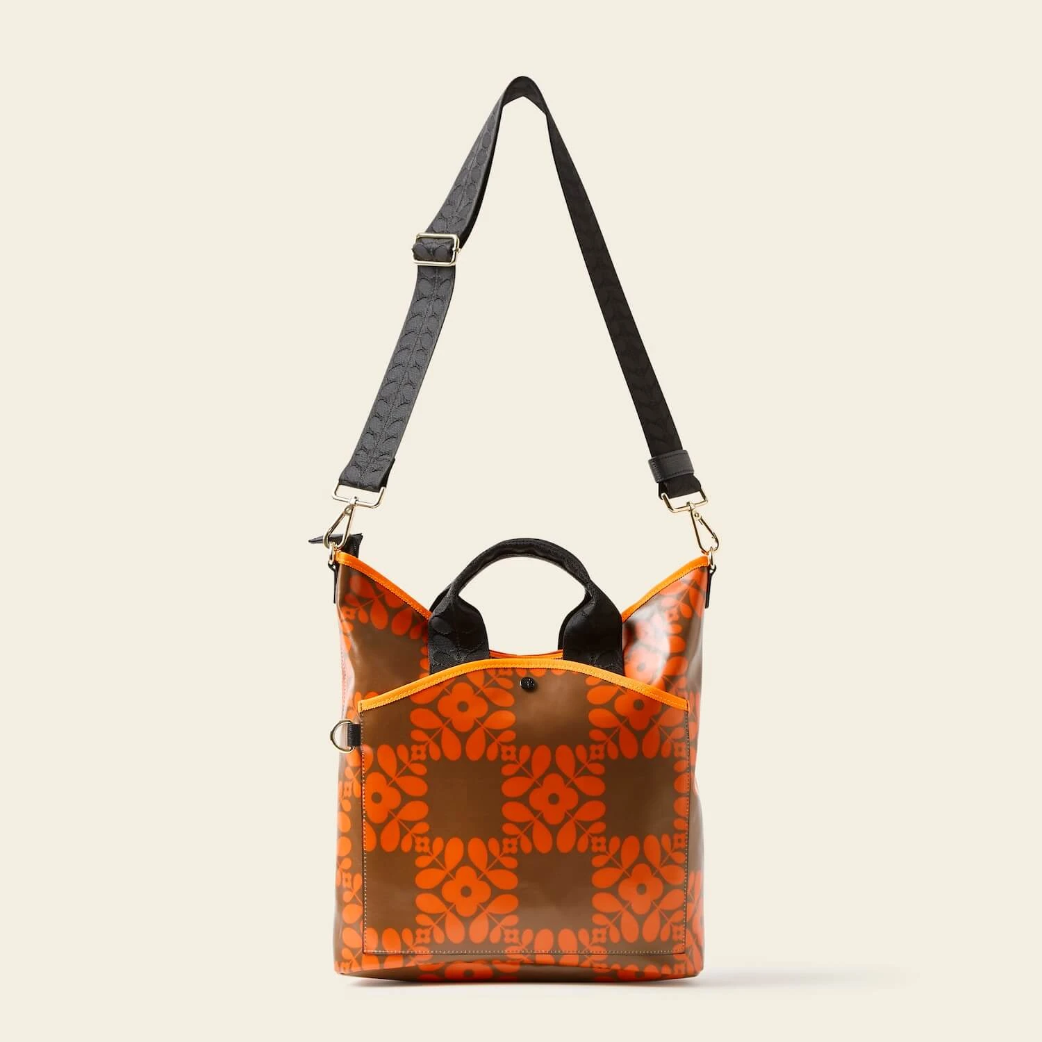 Carry Grab Bucket Bag - Lattice Flower Tile Conker 4 Carry Grab Bucket Bag - Lattice Flower Tile Conker - Image 4