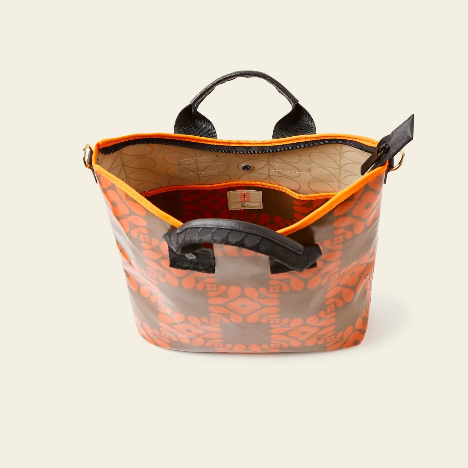 Carry Grab Bucket Bag - Lattice Flower Tile Conker 5 Carry Grab Bucket Bag - Lattice Flower Tile Conker - Image 5