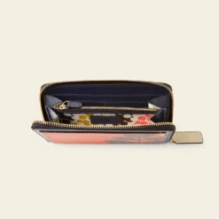 Forget Me Not Wallet - Navy Puzzle Flower -Orla Kiely Sales Store 24SELLE844 4110 ForgetMeNotWallet NavyPuzzleFlowerEmblem4