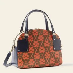 Luna Bowling Bag - Tomato Puzzle Flower -Orla Kiely Sales Store 24SELLE889 6120LunaBowlingBag TomatoPuzzleFlower2