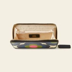 Forget Me Not Wallet - Radial Flower Rockpool -Orla Kiely Sales Store 24SERAF754 4400ForgetMeNotWallet RadialFlowerRockpool4