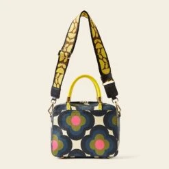 Block Medium Handbag - Radial Flower Rockpool -Orla Kiely Sales Store 24SERAF838 4400BlockMediumHandbag RadialFlowerRockpool3