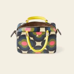 Block Medium Handbag - Radial Flower Rockpool -Orla Kiely Sales Store 24SERAF838 4400BlockMediumHandbag RadialFlowerRockpool4