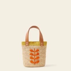 Sunday Mini Basket Bag - Bug Yellow -Orla Kiely Sales Store 24SERAF886 7010 SundayMiniTote BugYellow3