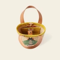 Sunday Mini Basket Bag - Bug Yellow -Orla Kiely Sales Store 24SERAF886 7010 SundayMiniTote BugYellow4