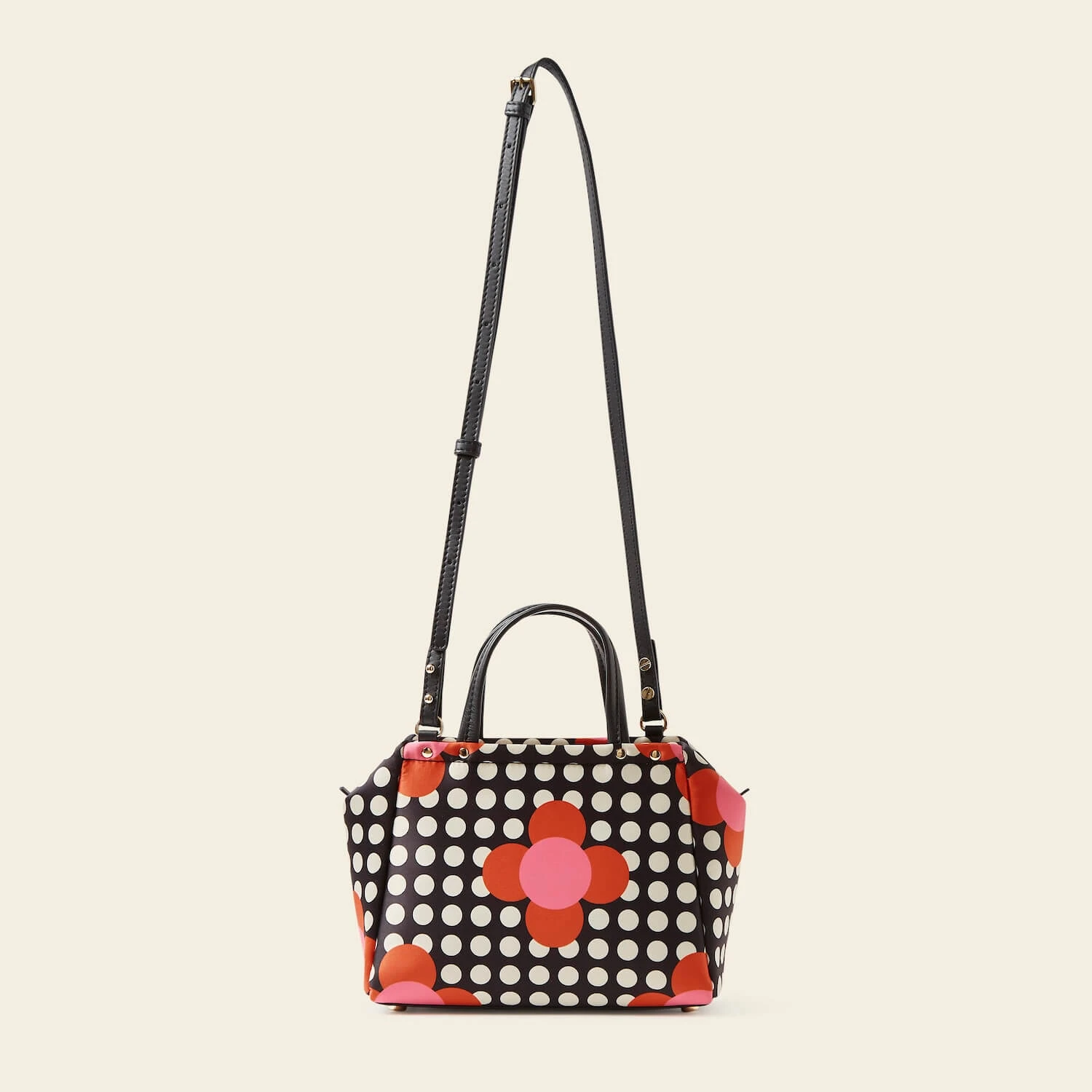 Concertina Crossbody Tote - Fuchsia Flower Polka Dot 4 Concertina Crossbody Tote - Fuchsia Flower Polka Dot - Image 4