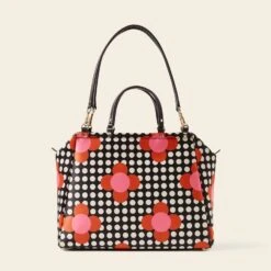 Opera Big Tote - Fuchsia Flower Polka Dot -Orla Kiely Sales Store 24SESAT861 6710 OperaBigTote FuchsiaFlowerPolkaDot3