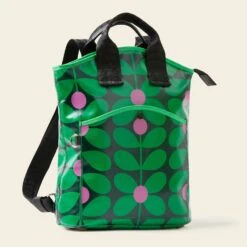 Carry Backpack - Sixties Stem Emerald -Orla Kiely Sales Store 24SESIX876 3100CarryBackpack SixtiesStemEmerald2