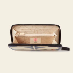 Forget Me Not Wallet - Solid Stem Oatmeal -Orla Kiely Sales Store 24SESLD122 1965 ForgetMeNotWallet SolidStemOatmealNavy4