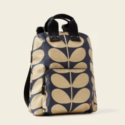 Bestie Backpack - Solid Stem Oatmeal -Orla Kiely Sales Store 24SESLD138 1965BestieBackpack SolidStemOatmealNavy2