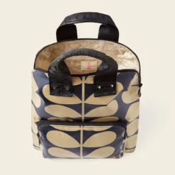 Bestie Backpack - Solid Stem Oatmeal -Orla Kiely Sales Store 24SESLD138 1965BestieBackpack SolidStemOatmealNavy4