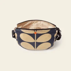 Mini Rounder Crossbody - Solid Stem Oatmeal -Orla Kiely Sales Store 24SESLD864 1965 MiniHalfMoonCrossbody SolidStemOatmealNavy4