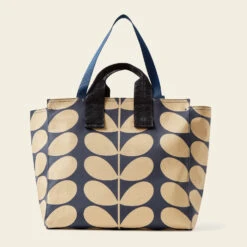 All In Tote - Solid Stem Oatmeal -Orla Kiely Sales Store 24SESLD867 1965CoreBigTote SolidStemOatmealNavy3