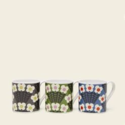 Large Mug Set Of 3- Bunch Of Stems -Orla Kiely Sales Store 5mug 0056