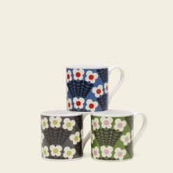 Large Mug Set Of 3- Bunch Of Stems -Orla Kiely Sales Store 5mug 0057