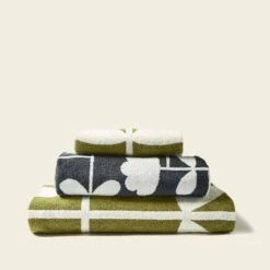 Cut Stem Towels Moss/Charcoal -Orla Kiely Sales Store EDITEDCut Stem moss charcoal Bale