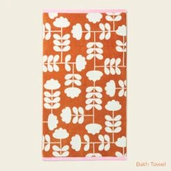 Cut Stem Towels Tulip/Paprika -Orla Kiely Sales Store LabelledEDITEDCut Stem Tulip Paprika Bath Towel 1