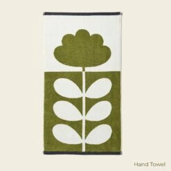 Cut Stem Towels Moss/Charcoal -Orla Kiely Sales Store LabelledEDITEDCut Stem moss charcoal Hand Towel 1