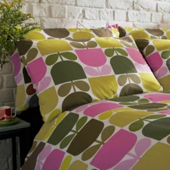 Multi Block Stem Bed Linen - Multi -Orla Kiely Sales Store MultiBlockStemMulti cameo
