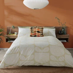 Block Garden Bed Linen Cream -Orla Kiely Sales Store OK BlockGardenCream MainDIGITAL