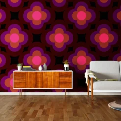 Radial Flower Wallpaper - 70cm X 10m