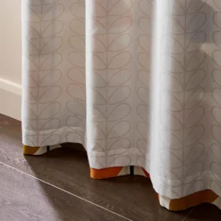 Solid Stem Lined Eyelet Curtains - Auburn -Orla Kiely Sales Store Orlakiely StemAuburnReverse