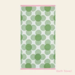 Retro Flower Towels Clover -Orla Kiely Sales Store RetroFlowerTowelsClover BathTowel