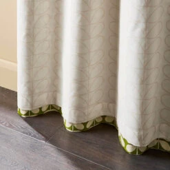 Solid Stem Lined Eyelet Curtains - Pear -Orla Kiely Sales Store SolidStemPearReverseFINAL