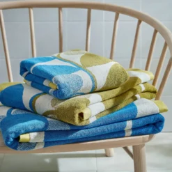 Stem Bloom Duo Towels Blue Fawn -Orla Kiely Sales Store StemBloomDuoBlueFawnCameoFINAL