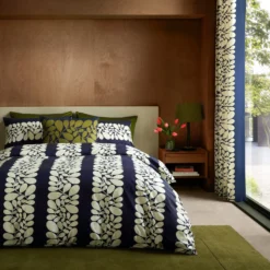 Sycamore Stripe Bed Linen Space Blue -Orla Kiely Sales Store SycamoreStripeMainFINAL